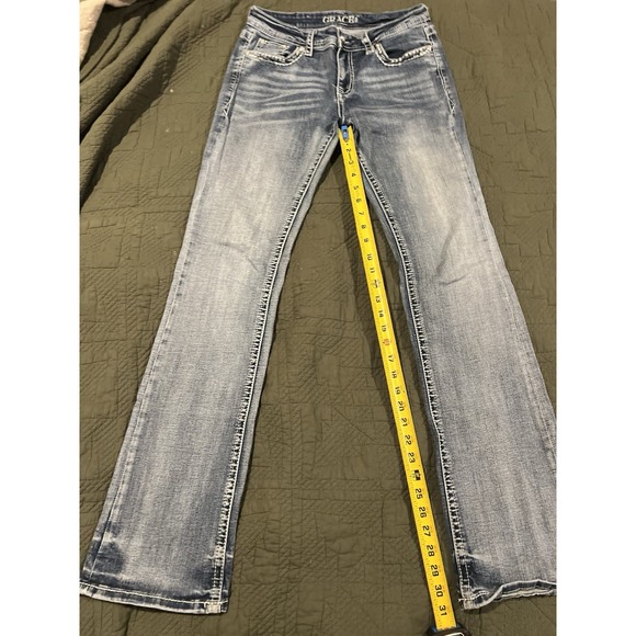 Grace in LA Denim - Grace In LA Women's Blue Jeans Size 28 Western Embelishments